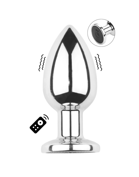 Plug vibrant acier inoxydable anal taille M avec télécommande, USB BOOTY