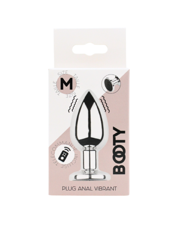 Plug vibrant acier inoxydable anal taille M avec télécommande, USB BOOTY