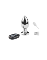 Plug vibrant acier inoxydable anal taille M avec télécommande, USB BOOTY