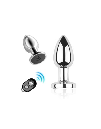 Plug vibrant acier inoxydable anal taille M avec télécommande, USB BOOTY