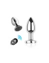 Plug vibrant acier inoxydable anal taille M avec télécommande, USB BOOTY