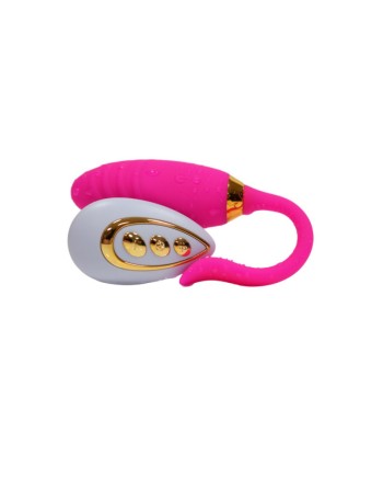 PLEASURE, Un Œuf vibrant USB avec télécommande, dans un silicone médical doux et rainuré 