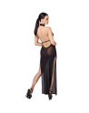 F372 Onyx Robe longue à deux fentes
