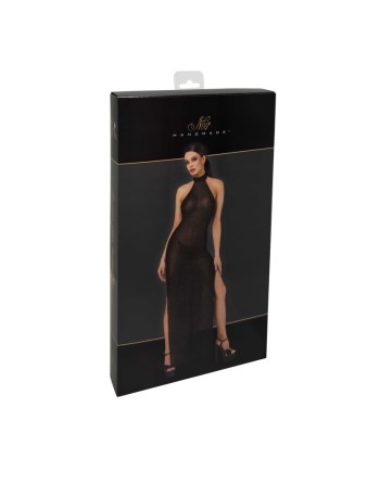 F372 Onyx Robe longue à deux fentes