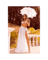 Ensemble 3 pièces blanc soutien gorge, masque et string 